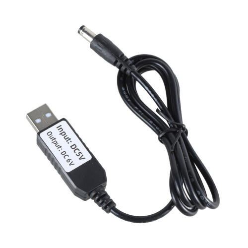 Cábla Muirir USB go 5.5x2.1mm DC5V2A go6V1A