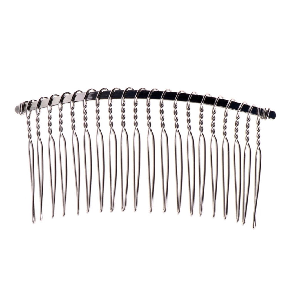 20-Tooth Alloy Hair Comb for Wedding Veils & Headdresses