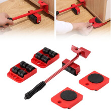 Furniture Mover Tool Set with Adjustable Height Bar and 4