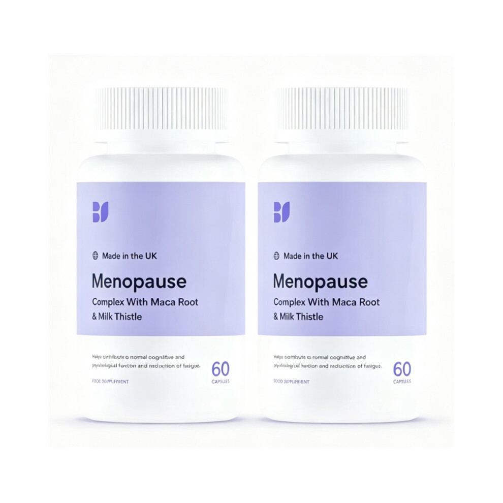 (2Pcs) Menopause Complex Supplement with Maca Root & Milk Thistle, 60 Capsules for Fatigue & Cognitive Support