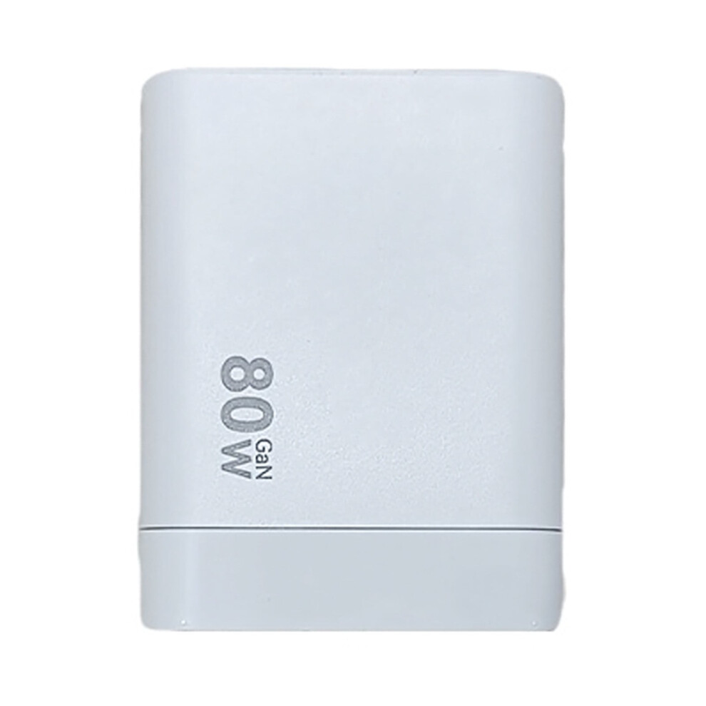 80W Retractable Wall Charger With Usb-C & Usb Ports White 9058772267276