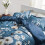 Housse de couette à motif floral, microfibre 120 g/m² avec fermeture éclair et 4