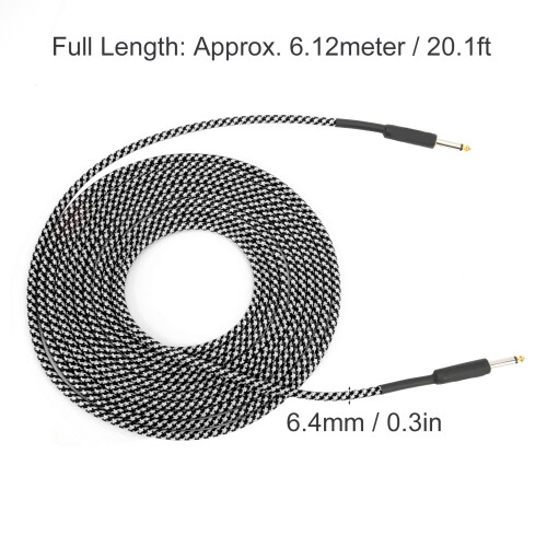 Fiche plaquée nickel, câble blanc tressé blindé, 6 m 2