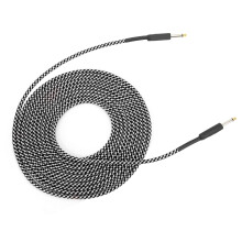White Braided Audio Cable 6m