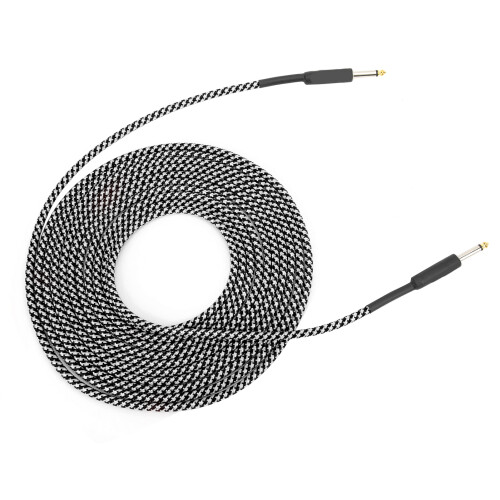 White Braided Audio Cable 6m