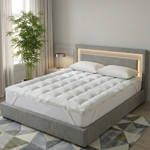 Double Bamboo Mattress Topper 10cm 1000 GSM