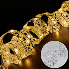 Panglică luminoasă pentru brad de Crăciun, 16,4FT50LED cu șir de lumini cu panglică pentru brad de Crăciun, decorațiuni de Crăciun pentru
