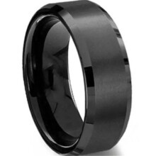 RSAMD8MM roestvrijstalen ringband titanium zwart heren trouwringen maat 6 tot 12 - zwart - 10
