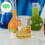 100St Plastic Stoelmonsterbeker Groen 15Ml Met En 5