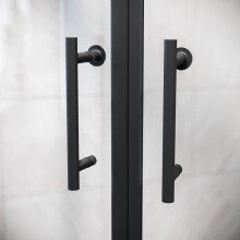 Nes Home Black Pair of Universal Rounded 140mm Hole Centre Shower Door Handles