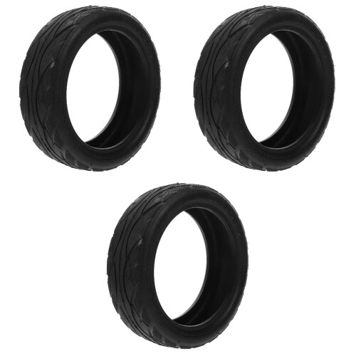 3Pcs Black Rubber Scooter Tires Honeycomb Wheel Replacement Durable 1