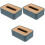 3Pcs Blue Desktop Tissue Holder Plastic Napkin Box for Home Use 2