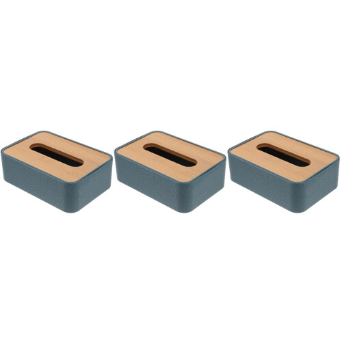 3Pcs Blue Desktop Tissue Holder Plastic Napkin Box for Home Use 2