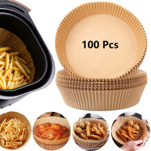 Papier sulfurisé pour friteuse à air chaud, 100 pièces, rond, 20 cm, antiadhésif