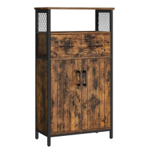 Buffet haut - Helloshop26 - Meuble de rangement avec tiroir et étagère réglable - Style industriel