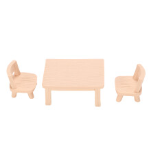 1:12-Maßstab Puppenhaus-Tisch- und Stuhlset, 4-tlg., Naturharz