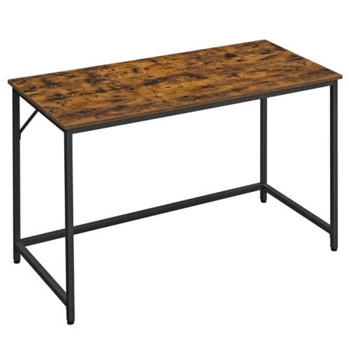 Mesa de escritório 120 cm - Helloshop26 - Estilo industrial - Marrom rústico e preto