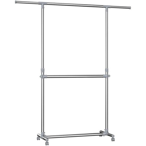 Guarda-roupa com rodízios ajustável cinza 12_0000840
