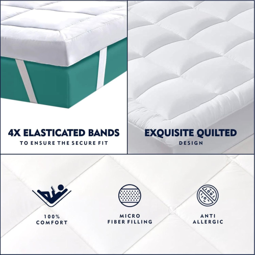 Single Mattress Topper 5cm 600 GSM White 2
