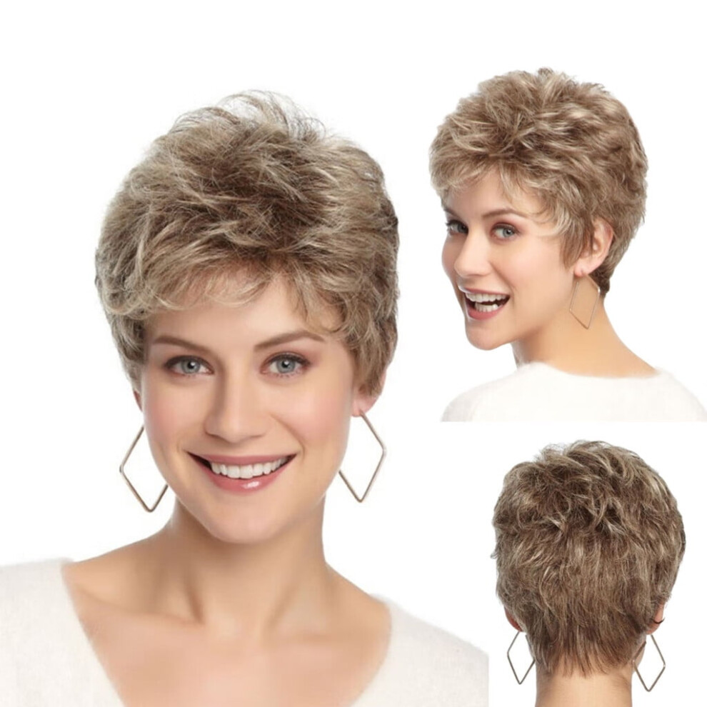 Unisex Women's Synthetic Short Straight Wig With Full Bangs