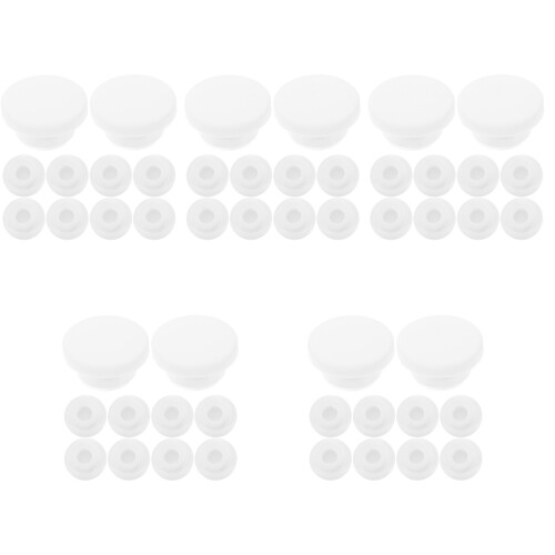 50Pcs Plastic Overflow Drain Caps White for Washbasin Sink Overflow 1