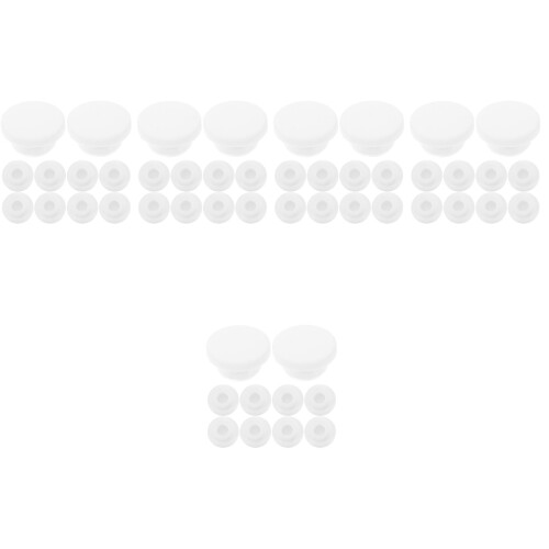 50Pcs Plastic Overflow Drain Caps White for Washbasin Sink Overflow 2