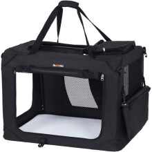 Bolsa de transporte para perro, caja plegable para perro negra 60 x 40 x 40