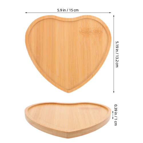 2Pcs Durable Bamboo Heart Craft Base for DIY Mosaic Coaster Making 1