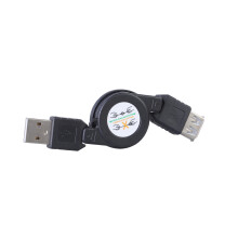 Cabo de extensão retrátil USB 2.0 macho para fêmea de 1,5 m