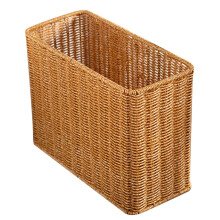 Khaki opbergmand van imitatie rotan, 32x24x15 cm