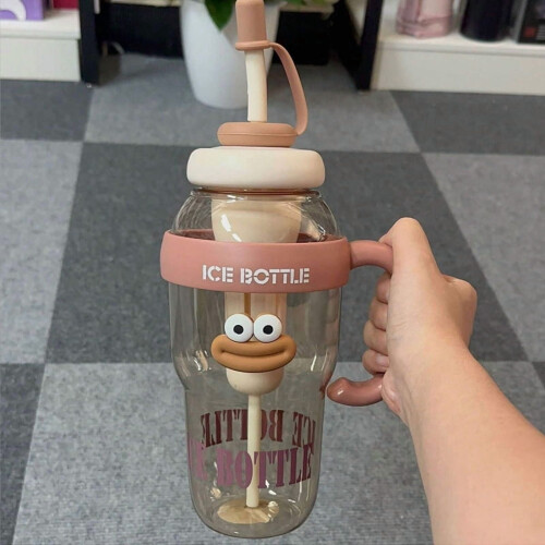 Sport-Trinkflasche mit Strohhalm, 750 ml, hitzebeständig