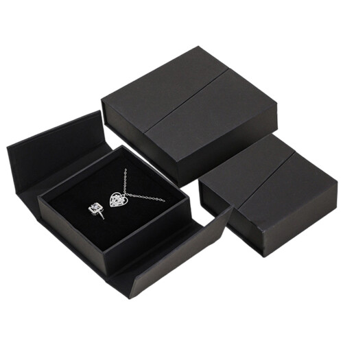 Protective Magnetic Double Flip Jewelry Display Case-Black L