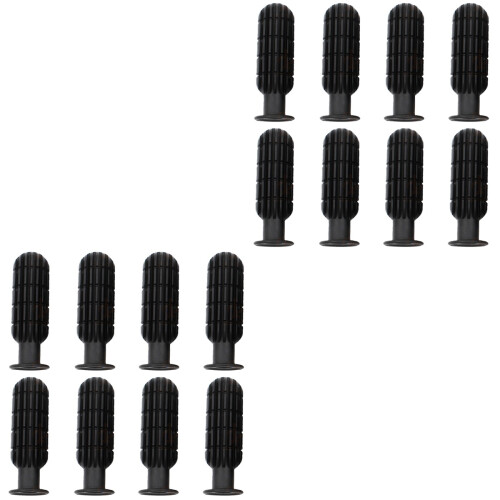 16Pcs Table Football Grip Replacement Black Hard Rubber Handle 1