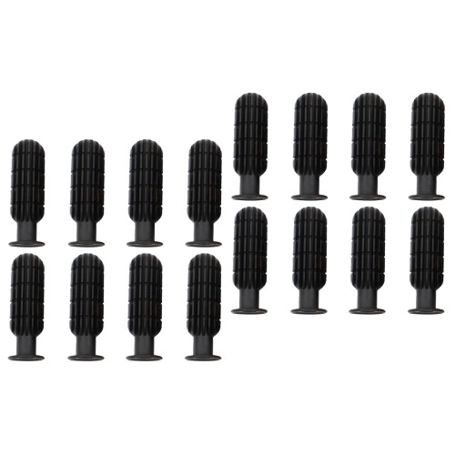 16Pcs Table Football Grip Replacement Black Hard Rubber Handle 2