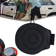 Almofada de assento em espuma viscoelástica com giro de 360 e superfície antiderrapante.