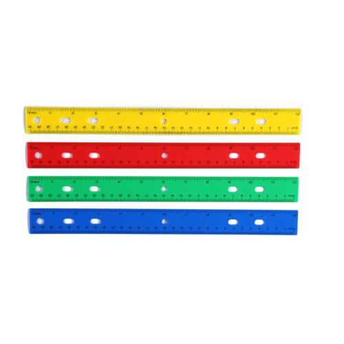 Flexibles, transparentes Farblineal 35 cm PP