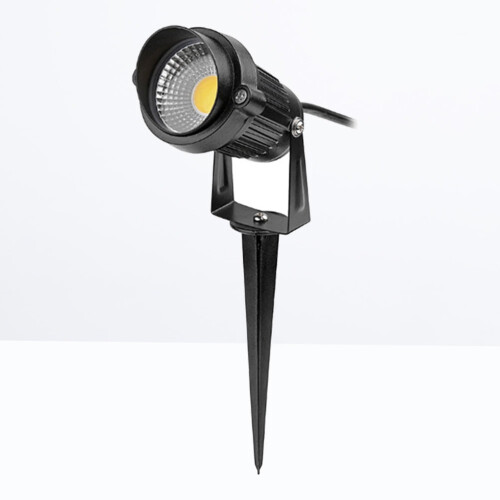 Sort LED udendørs spotlight til havegræsplæne 1-pak