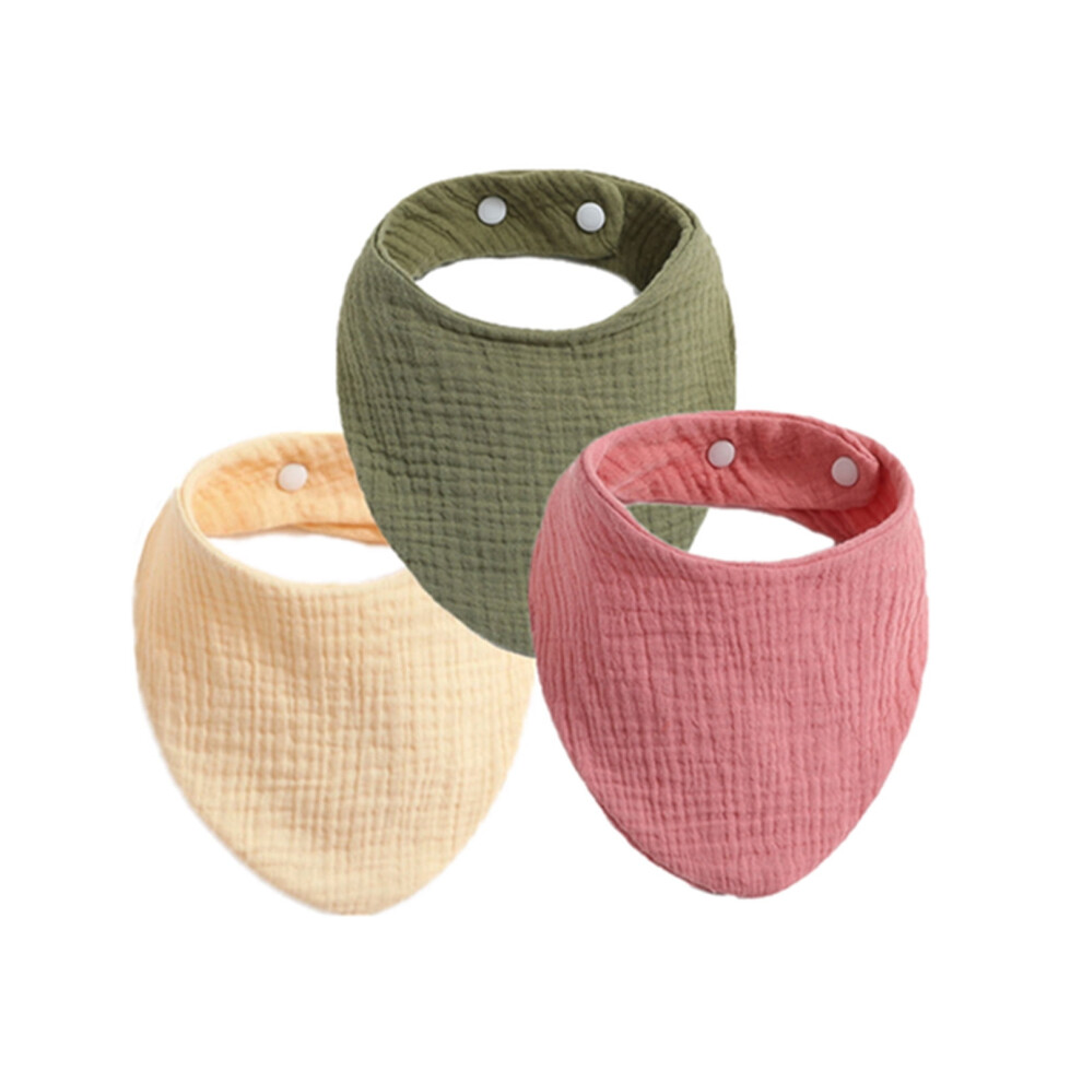 Baby Feeding Bibs Cotton Gauze Double Layer 3PCS
