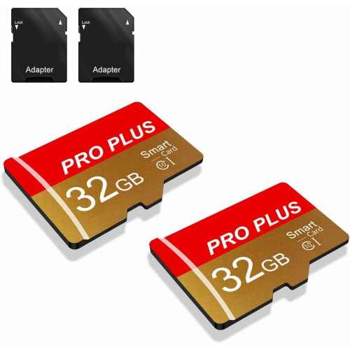 32 GB TF-Karte, 2er-Pack mit Adapter UHS-I C10A1