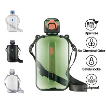 Garrafa de água quadrada e plana de 710 ml (24 oz) – Fina e à prova de vazamentos para viagens.