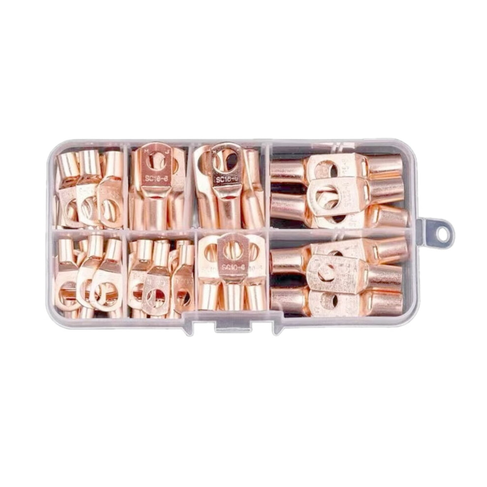 60Pcs Heavy-Duty Copper Wire Lugs Terminals Kit 9058772255808