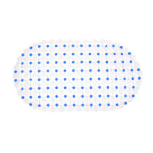 Alfombrilla ovalada antideslizante para bañera, 62 x 34 cm, color azul.