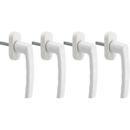 White Window Handle, 4 Pieces Universal Window Handle, Aluminum Window Handle Fits Left