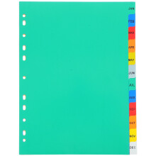 Separatoare pentru dosare din PP cu index, pachet de 12
