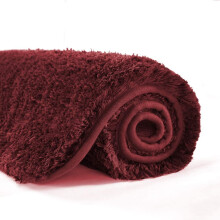 Tapis de bain antidérapant en microfibre rouge 51 x 81 cm