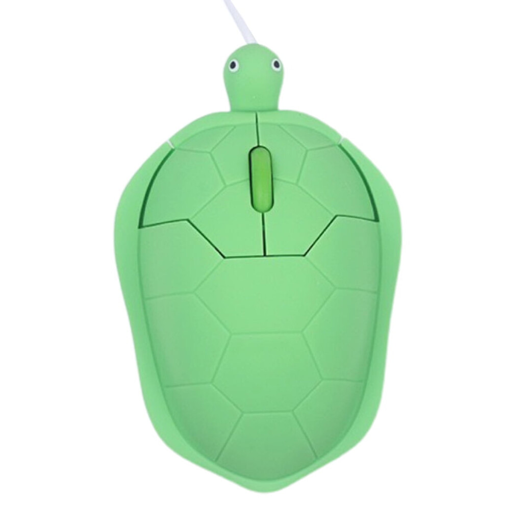 Turtle-Shaped Wired Optical Mouse, 1200 Dpi, 3 Button, Green 9058772257222