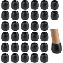 Table Anti-Slip Rubber Chair Feet Protector Rubber Chair Caps Anti-Scratches Feet Pads with Felt Chair Protector for Round Furniture Legs 32PC 17-21mm