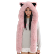 Winterschal mit Fuchsohrenmotiv für Damen und Kinder