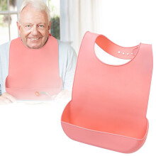 Babyhaklapp i silikon med ficka, 1 st
