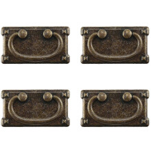 4Pcs Vintage Antique Bronze Drawer Ring Pull Handles, Cabinet Door Furniture Handle DecorationEdition 0701